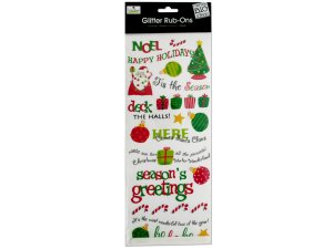 Bulk CG267 Christmas Glitter Rub-on Transfers