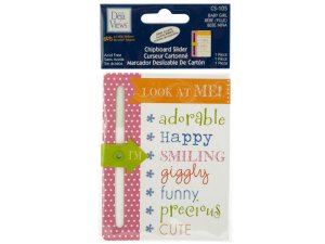 Bulk CG390 Baby Girl Chipboard Slider With Glitter Accents