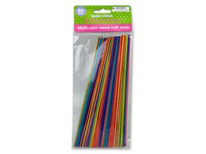 Bulk CG997 Multi-color Wood Craft Sticks 80 Pack