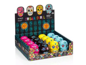 Bulk FB392 Sugar Skull Lip Balm In 16 Piece Countertop Display