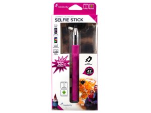 Bulk EN262 Travelocity Extendable Push Button Selfie Stick In Pink