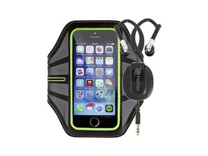 Bulk EN293 Green Smart Phone Armband With Retractable Sports Wrap Earb