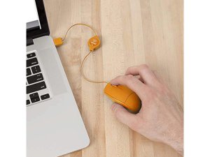 Bulk EN309 Retrak Flavours Orange Retractable Optical Mouse