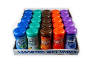 Bulk GE062 Qwik  Easy Asst 40 Piece Wet Wipes In Countertop Display