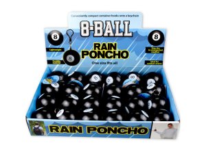 Bulk GH607 8-ball Rain Poncho In Countertop Display