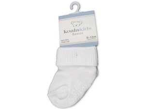 Bulk GH688 Koala Kids Basics White Baby Socks 6 - 12 Months Of Age