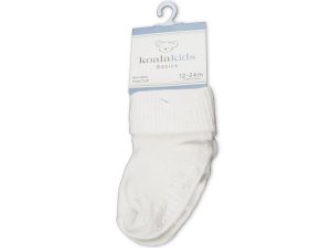 Bulk GH689 Koala Kids Basics White Baby Socks 12 - 24 Months Of Age