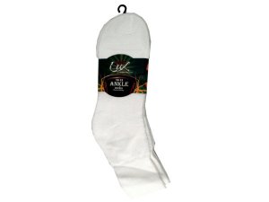 Bulk GH710 3 Pack White Ankle Sport Socks 10-13