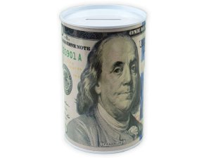 Bulk GM005 100 Dollar Bill Tin Money Bank