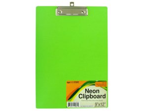 Bulk GR143 Neon Clipboard With Steel-chrome Plated Clip