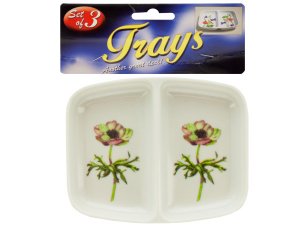 Bulk GT069 Double-sided Floral Print Sauce Trays