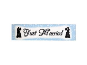 Bulk GW296 Just Married Wedding Banner