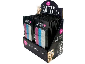 Bulk HB512 Glitter Nail File Set Counter Top Display