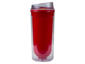 Bulk HC395 16 Oz Double Wall Bright Red Tumbler With Clear Lid