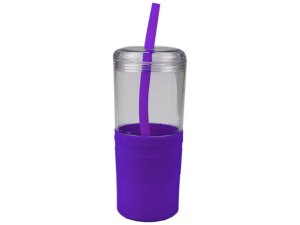 Bulk HC400 21 Oz Keep Cool Purple Grip Tumbler With Straw