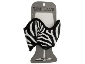 Bulk HG888 Zebra Print Wine Coozie