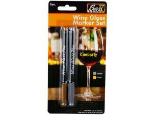 Bulk HH353 2pc Wine Glass Pen Silver  Gold