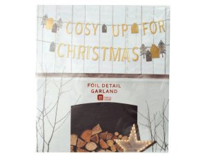 Bulk HH932 039;cosy Up For Christmas039; Foil Detail Banner