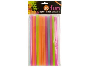 Bulk HW657 Neon Wide Fun Straws