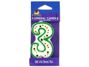 Bulk KH775 Numeral 3 Birthday Candle