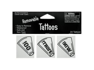 Bulk KK926 Removable White Cheer Tattoos