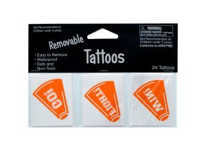 Bulk KK927 Removable Orange Cheer Tattoos