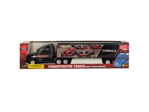 Bulk KL235 Friction Powered Trailer Truck With Race Car Decals