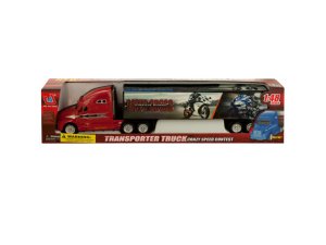 Bulk KL236 Friction Powered Trailer Truck With Motorcycle Decals