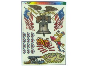 Bulk KM178 Patriotic Liberty  Justice Window Cling Decorations