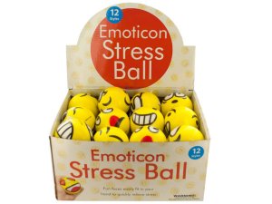 Bulk KM002 Emoticon Character Stress Ball Countertop Display