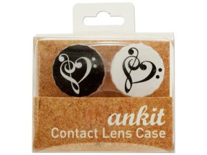 Bulk KL472 Heart Treble Print Contact Lens Case