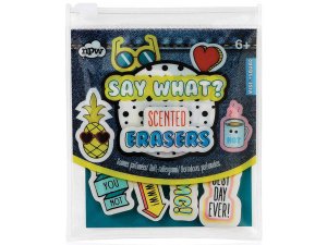 Bulk KL597 Say What? Scented Mini Erasers 10 Pack