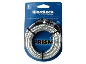 Bulk KL632 Wordlock 8mm 5 Ft Flexible Bike Lock In Assorted Colors