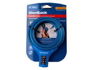 Bulk KL635 Wordlock 8mm 5 Ft Bike Lock In Assorted Colors