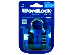 Bulk KL637 Wordlock Resettable Combo Lock In Assorted Colors On Clip S