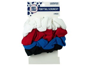 Bulk KM272 4 Pack Multi Color Ponytail Scrunchy