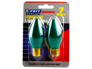 Bulk MA188 2 Pack Dark Green 7 Watt Long Life Night Light Bulbs