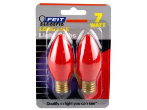 Bulk MA189 2 Pack Red 7 Watt Long Life Night Light Bulbs