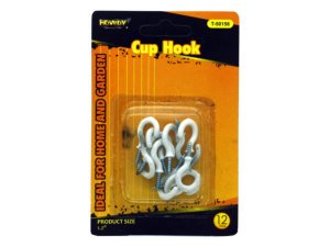 Bulk ML233 12 Pack White Cup Hooks