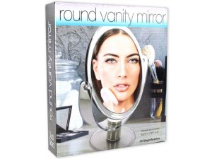 Bulk OC636 Dual Sided Round Stand Up Vanity Mirror