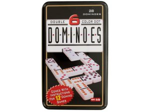 Bulk OD851 Double 6 Color Dot Dominoes Game Set