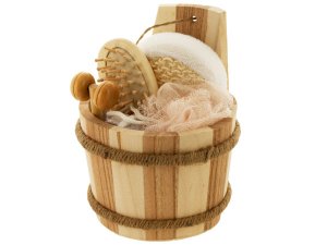 Bulk OD885 Bath Set In Wood Barrel