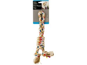 Bulk OF415 Colorful Knotted Pet Rope Toy With Handle