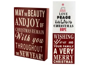 Bulk OF555 Wood Block Christmas Sign