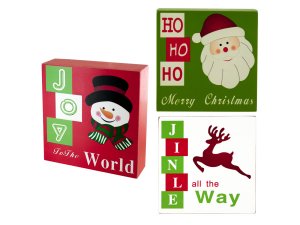 Bulk OF556 Holiday Theme Wood Block Sign