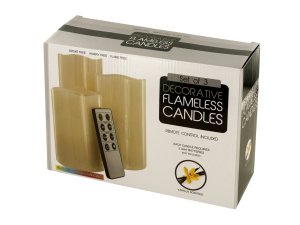 Bulk OF863 Vanilla Scented Flameless Candles Set With Remote