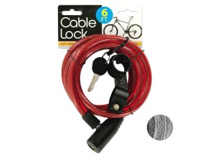 Bulk OL181 Self Coiling Bicycle Cable Lock With Two Keys