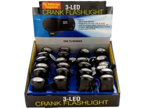 Bulk OL319 Led Crank Flashlight Countertop Display