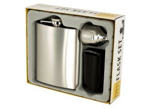 Bulk OL423 7 Oz. Stainless Steel Flask Set