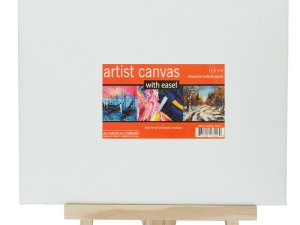 Bulk OL574 Small Artist Canvas With Wooden Easel Set